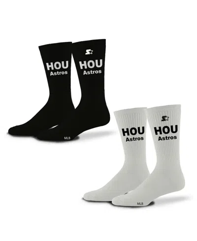 Starter Men's And Women's 2-pack Black/white Houston Astros Assist Socks
