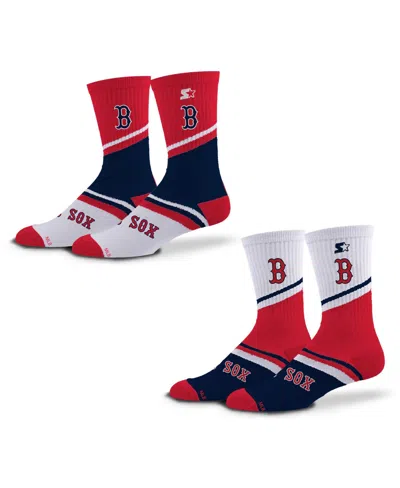 Starter Men's And Women's 2-pack Red/navy Boston Red Sox Old School Crew Socks Set