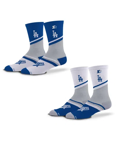 Starter Men's And Women's 2-pack Royal/gray Los Angeles Dodgers Old School Crew Socks Set In Multi