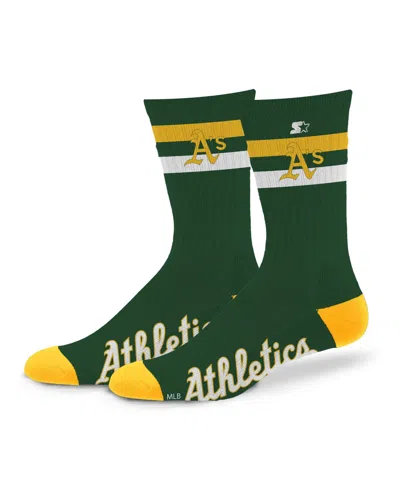 Starter Men's And Women's Athletics Team Color Two-stripe Crew Socks In Forest Green