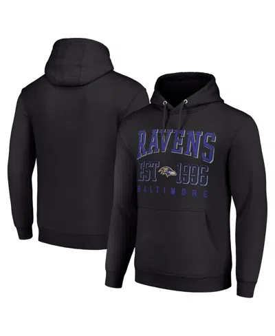 Starter Men's And Women's Black Baltimore Ravens Throwback Logo Pullover Hoodie