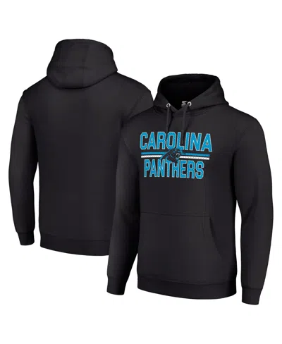Starter Men's And Women's Black Carolina Panthers Team Mesh Print Graphic Tri-blend Pullover Hoodie