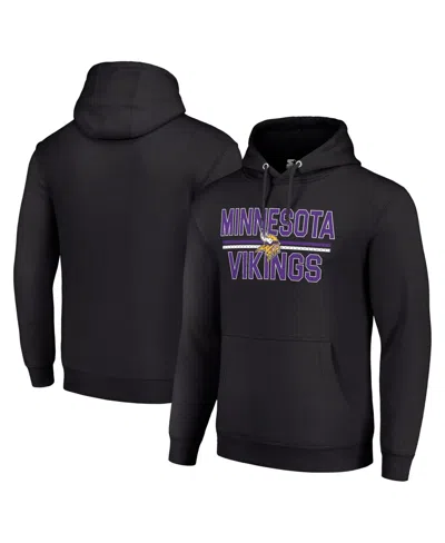 Starter Men's And Women's Black Minnesota Vikings Team Mesh Print Graphic Tri-blend Pullover Hoodie