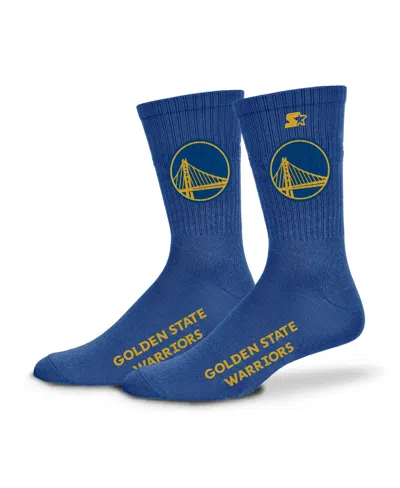 Starter Men's And Women's Blue Golden State Warriors Satin Crew Socks