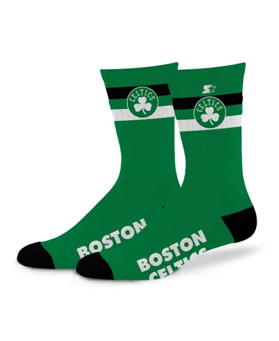 Starter Men's And Women's Boston Celtics Team Color Two-stripe Crew Socks In Green
