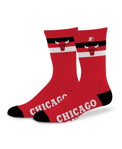 Starter Men's And Women's Chicago Bulls Team Color Two-stripe Crew Socks In Black
