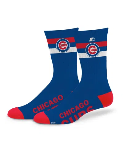 Starter Men's And Women's Chicago Cubs Team Color Two-stripe Crew Socks In Blue