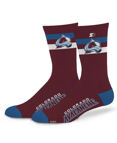 Starter Men's And Women's Colorado Avalanche Team Color Two-stripe Crew Socks In Maroon