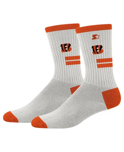 Starter Men's And Women's Cream Cincinnati Bengals Premiere Cushioned Crew Socks In Gray