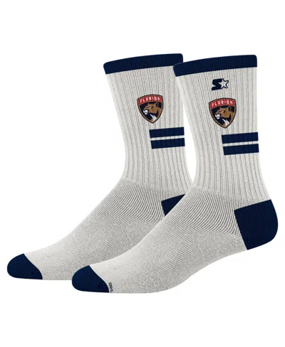 Starter Men's And Women's Cream Florida Panthers Premiere Cushioned Crew Socks In Blue