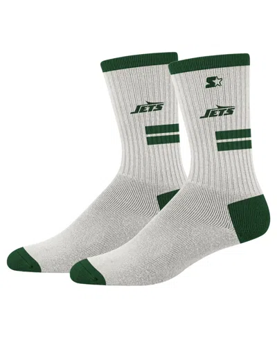 Starter Men's And Women's Cream New York Jets Premiere Cushioned Crew Socks In Gray