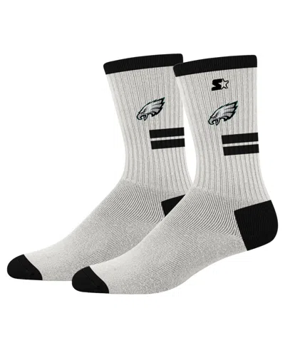 Starter Men's And Women's Cream Philadelphia Eagles Premiere Cushioned Crew Socks In Gray