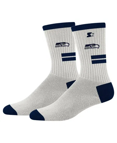 Starter Men's And Women's Cream Seattle Seahawks Premiere Cushioned Crew Socks In Multi