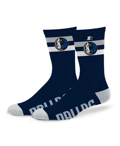 Starter Men's And Women's Dallas Mavericks Team Color Two-stripe Crew Socks In Blue