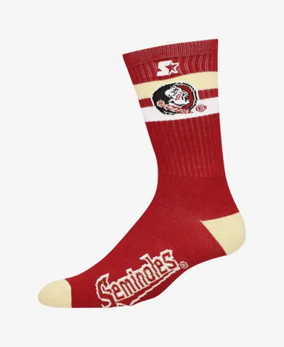 Starter Men's And Women's Florida State Seminoles Team Color Two-stripe Crew Socks In Red