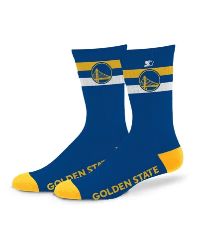 Starter Men's And Women's Golden State Warriors Team Color Two-stripe Crew Socks In Blue