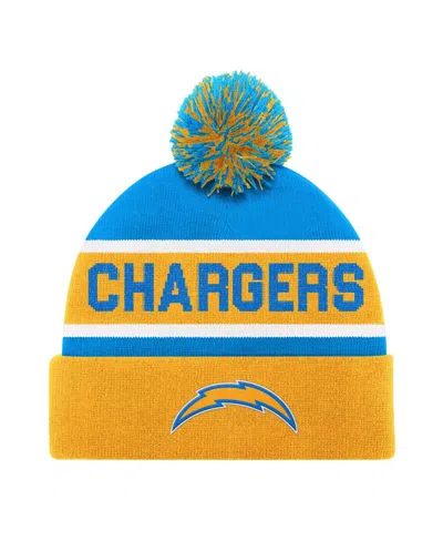 Starter Men's And Women's Gold/powder Blue Los Angeles Chargers Cuffed With Pom Knit Hat In Gold,powder Blue