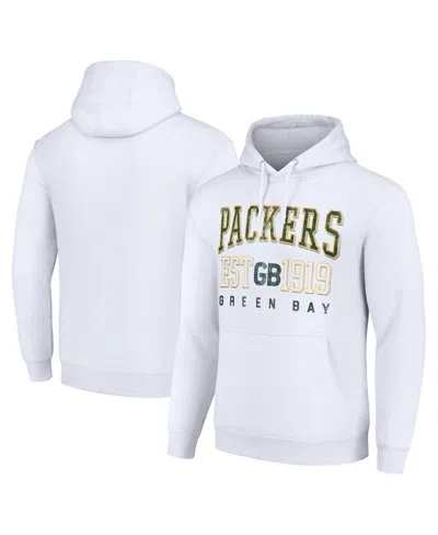 Starter Men's And Women's Green Bay Packers Throwback Distressed Pullover Hoodie In White