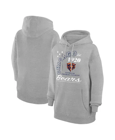 Starter Men's And Women's Heather Gray Chicago Bears Arch Team Fleece Pullover Hoodie
