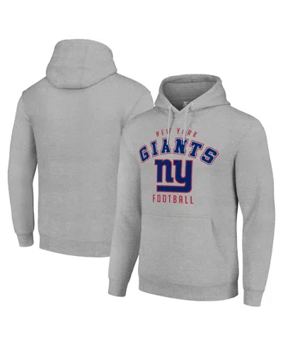Starter Men's And Women's Heather Gray New York Giants Logo Pullover Hoodie