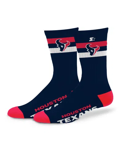 Starter Men's And Women's Houston Texans Team Color Two-stripe Crew Socks In Navy
