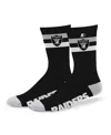 Starter Men's And Women's Las Vegas Raiders Team Color Two-stripe Crew Socks In Black
