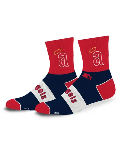 Starter Men's And Women's Los Angeles Angels Trifecta Throwback Mid-crew Socks In Red