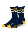 Starter Men's And Women's Milwaukee Brewers Team Color Two-stripe Crew Socks In Navy