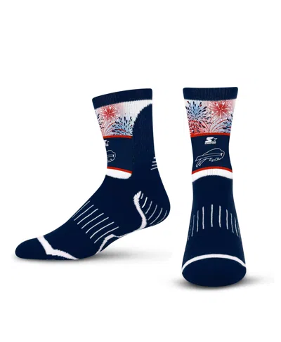 Starter Men's And Women's Navy Buffalo Bills Americana Fireworks Quarter-length Socks In Blue