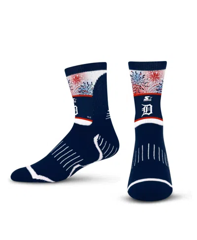 Starter Men's And Women's Navy Detroit Tigers Americana Fireworks Quarter-length Socks In Blue