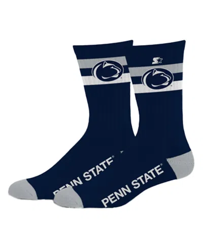 Starter Men's And Women's Penn State Nittany Lions Team Color Two-stripe Crew Socks In Blue