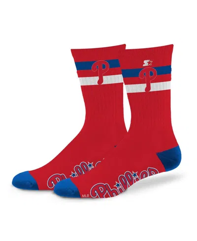 Starter Men's And Women's Philadelphia Phillies Team Color 2-stripe Crew Socks In Red