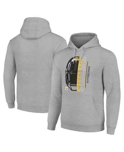 Starter Men's And Women's Pittsburgh Steelers Screen-print Fleece-lined Pullover Hoodie In Gray