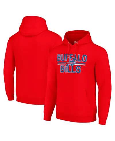 Starter Men's And Women's Red Buffalo Bills Team Mesh Print Graphic Tri-blend Pullover Hoodie