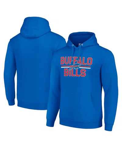 Starter Men's And Women's Royal Buffalo Bills Team Mesh Print Graphic Tri-blend Pullover Hoodie In Blue