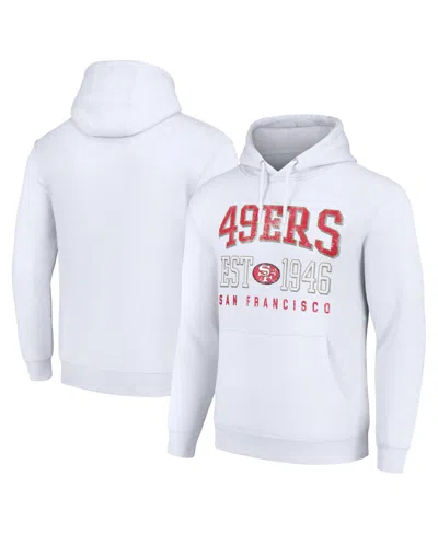 Starter Men's And Women's San Francisco 49ers Throwback Distressed-graphic Pullover Hoodie In White