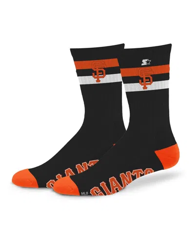 Starter Men's And Women's San Francisco Giants Team Color Two-stripe Crew Socks In Black