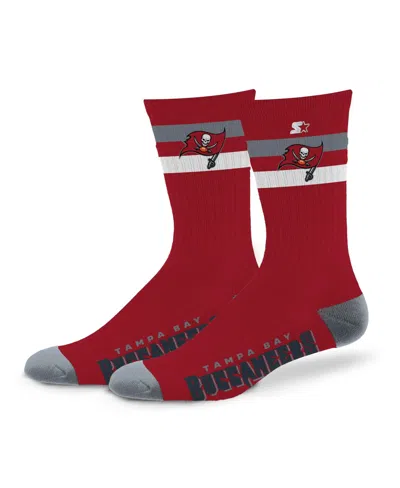Starter Men's And Women's Tampa Bay Buccaneers Team Color Two-stripe Crew Socks In Red