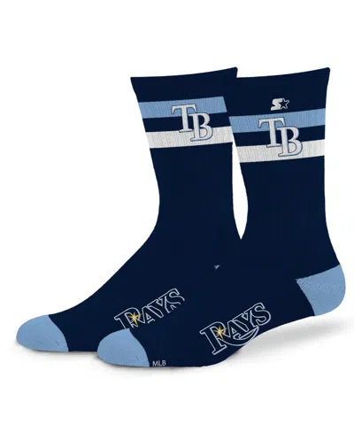 Starter Men's And Women's Tampa Bay Rays Team Color Two-stripe Crew Socks In Navy