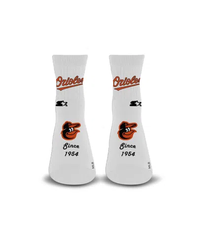 Starter Men's And Women's White Baltimore Orioles Established Stencil Quarter Socks