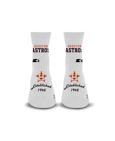 Starter Men's And Women's White Houston Astros Established Stencil Quarter Socks