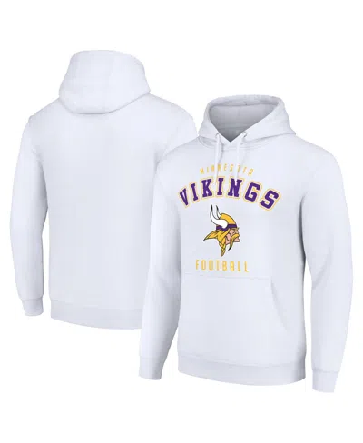 Starter Men's And Women's White Minnesota Vikings Logo Pullover Hoodie
