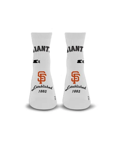 Starter Men's And Women's White San Francisco Giants Established Stencil Quarter Socks