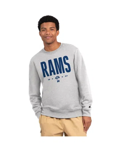 Starter Men's Ash Los Angeles Rams Port Co Sweatshirt In Gray