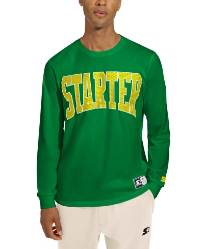 Starter Men's Asher Classic-fit Logo Graphic Long-sleeve T-shirt In Green