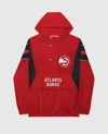 Starter Men's Atlanta Hawks Home Team Half-zip Jacket In Red In Red