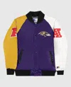Starter Men's Baltimore Ravens Varsity Satin Full-snap Jacket In Purple In Purple