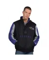 Starter Black Baltimore Ravens Thursday Night Gridiron Half-zip Jacket In Black