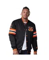 Starter Black Cincinnati Bengals Scout I Full-snap Varsity Jacket In Black,orange