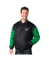 Starter Men's Black Dallas Stars 2024 Nhl Global Series Full-snap Varsity Jacket In Green
